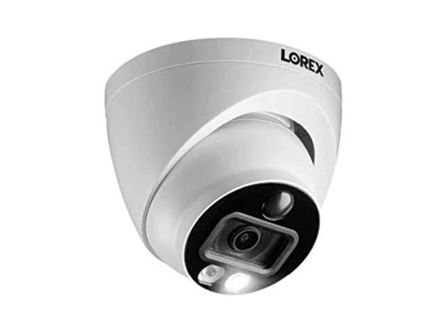 lorex 4k ultra hd analog active deterrence indoor / outdoor dome security camera (add-on) color night vision motion-activated led light