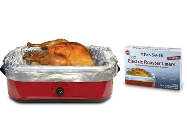 pansaver foil electric roaster liners, 3 box bundle (6 liners for roasters). fits 16, 18 and 22 quart roasters. best liners for roasting whole meats. photo