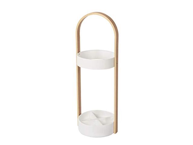 umbra space saving bellwood umbrella stand, white/natural