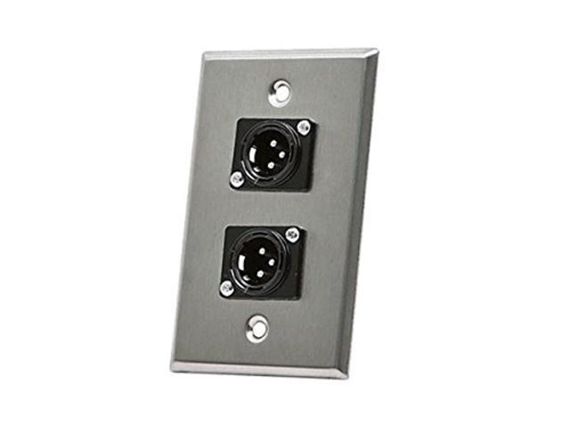 Monoprice 2-port 3-pin XLR Male Zinc Alloy Wall Plate