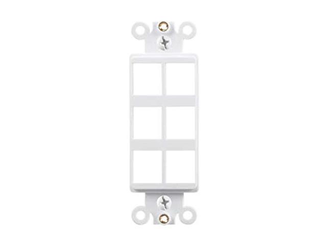 Monoprice Dcor Insert for Keystone 6 Hole - White for Home Office Install