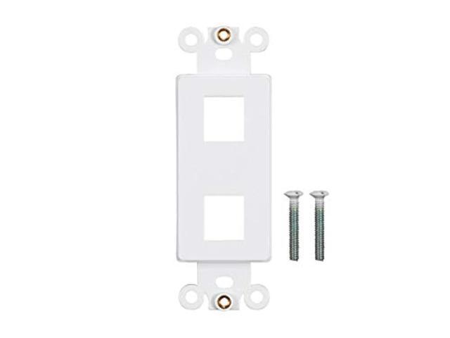 Monoprice Dcor Insert for Keystone 2 Hole - White for Home Office Install