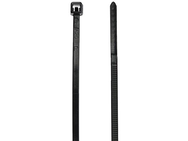 PANDUIT PLT1M-M0 Cable Tie, 4 in L, 4 in Max Bundle Dia., Black, Nylon 6/6, 18
