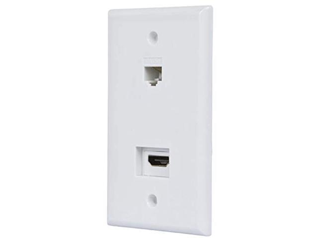 Monoprice Recessed HDMI Wall Plate, with 1* HDMI F/F Adapter & 1*RJ45 Cat5e Coupler