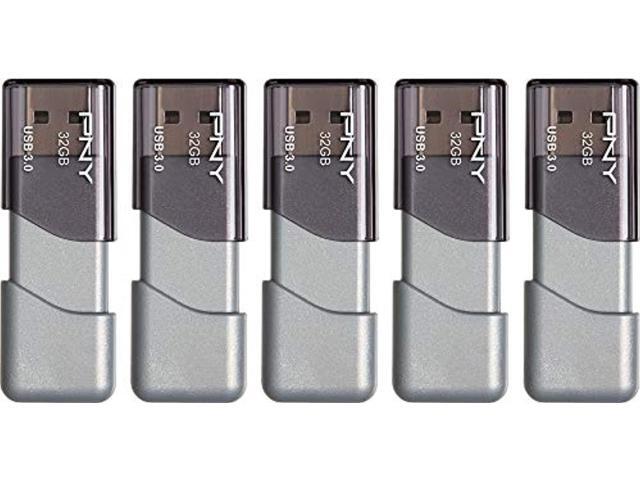 pny 32gb turbo attach 3 usb 3.0 flash drive, 5-pack (p-fd32gx5tbop-mp)