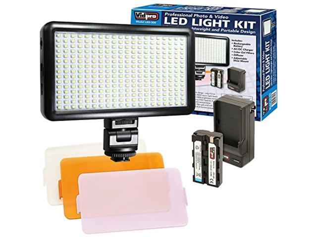 VidPro LED-300 On-Camera Daylight-Balanced LED Light Kit
