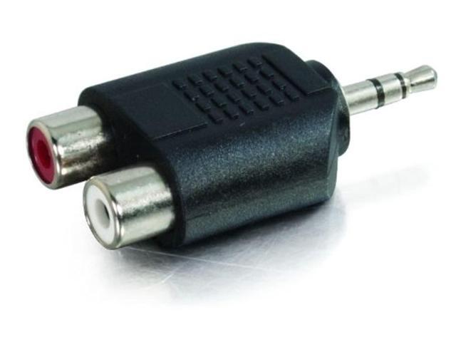 c2g 40645 3.5mm stereo male to dual rca female audio adapter, taa compliant, black