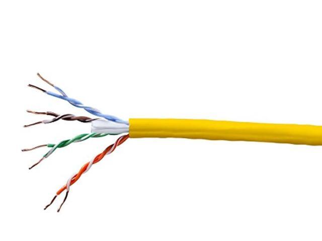 Monoprice Cat5e Ethernet Bulk Cable - 1000 Feet - Yellow Network Internet Cord - Solid, 350Mhz, UTP, CMP, Plenum, Pure Bare Copper Wire, 24AWG,...