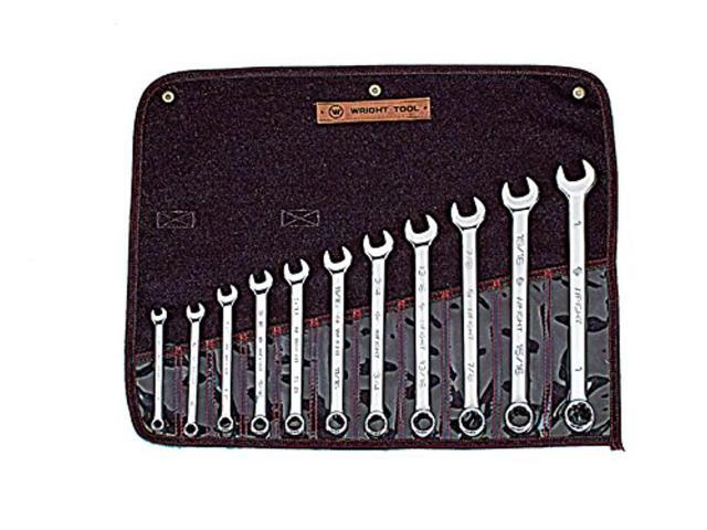 wright tool 911 full polish 12 point combination wrench set 3/8' - 1' (11-piece),silver