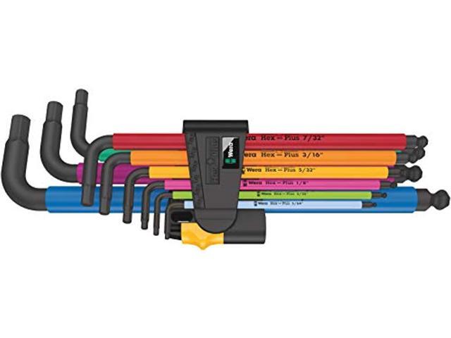 wera 05022640001-950/9 hex-plus multicolour imperial 2 l-key set, imperial, blacklaser, 9 pieces