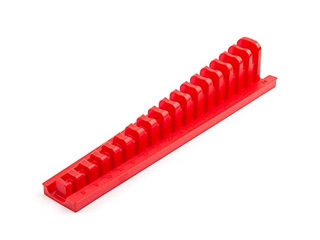 tekton 17-tool 3/8 inch drive crowfoot wrench organizer rack, red (8-24 mm) org26217