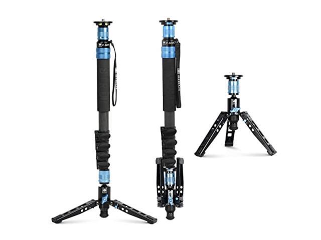 sirui p-325fl camera monopod, 66.9 lightweight carbon fiber photo video monopod, 5-section telescopic monopod with feet, modular design, quick.