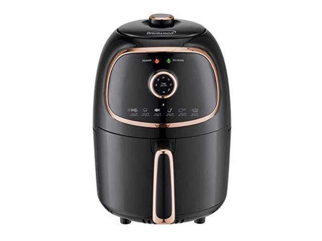brentwood appliances af-202bkc 2-quart 1,200-watt electric air fryer with timer and temperature control (black/copper), normal photo