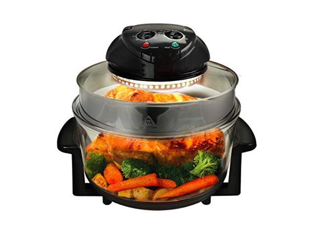 MegaChef Multipurpose Countertop Halogen Oven Air Fryer/Rotisserie/Roaster in Black