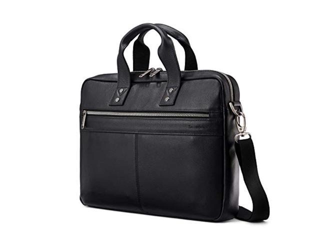 Photos - Business Briefcase Samsonite classic leather slim brief, black, one size RNAB07XW182BQ 