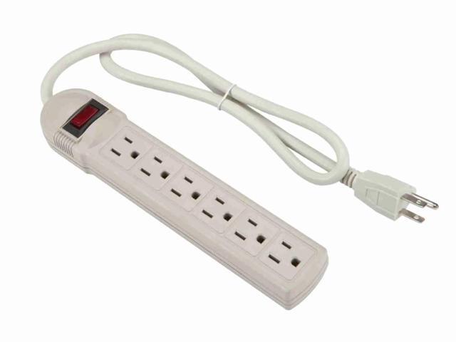 AC Power Strip with 6 Grounded Outlets