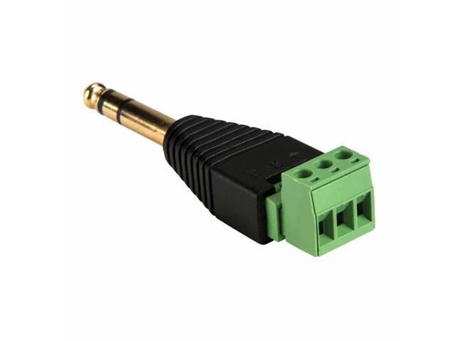 1/4 Inch TRS Male to Screw Terminal Adapter