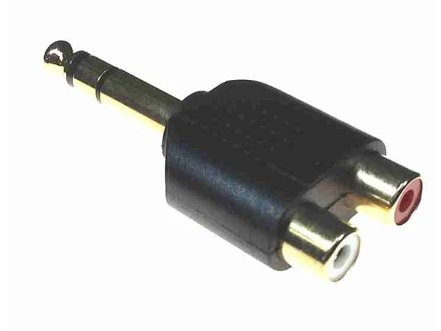 AMERICAN RECORDER 1/4' TRS (male) to dual RCA (female) Audio Adapter