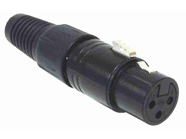 AMERICAN RECORDER Solder Type 3 pin Female XLR Connector - Black
