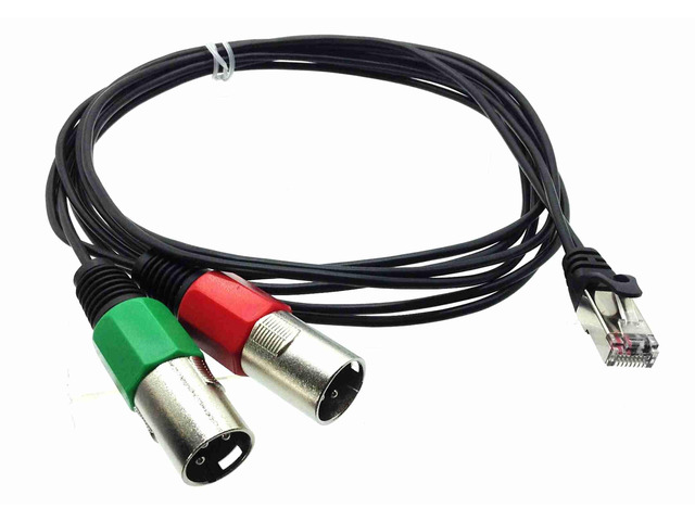 RJ45 (male) to Dual XLR (male) Cable for AXIA - 6 feet