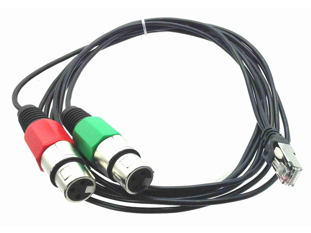 RJ45 (male) to Dual XLR (female) Cable for AXIA - 6 feet
