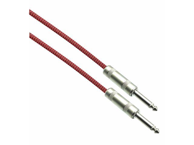 AMERICAN RECORDER BLACK/NEON RED Designer Series Guitar Cables - 1/4' Straight to Straight