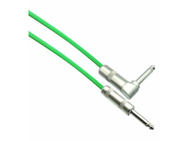 NEON GREEN Designer Series Guitar Cables - 1/4' Straight to Right Angle
