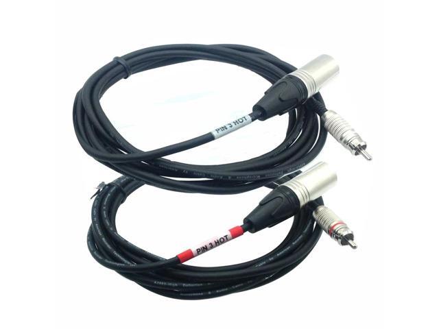 AMERICAN RECORDER XLR Male with PIN 3 HOT to RCA Male Audio Cables - Pair