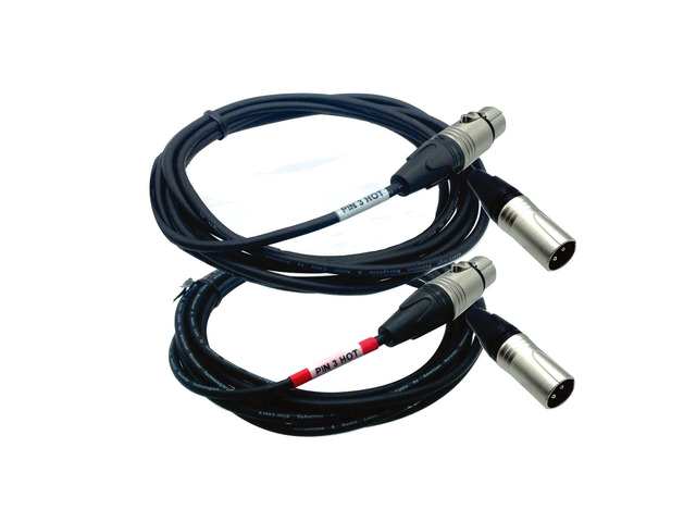 AMERICAN RECORDER XLR Female with PIN 3 HOT to XLR Male Audio Cables - Pair
