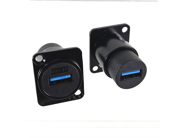 AMERICAN RECORDER Pass Through USB 3.0 D Type Chassis Panel Mount