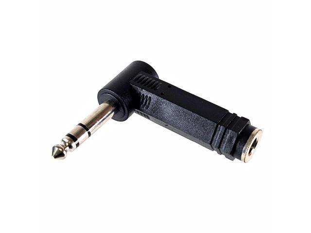 1/4 inch Male TRS to 1/4 inch TRS Female, Right Angle Adapter