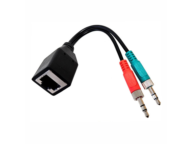 RJ45 (male) to Dual 3.5mm (male) with M6 Thread for AXIA - 6 inch