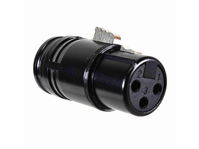 AMERICAN RECORDER Solder Type Low Profile 3 pin Female XLR Solder Type Connector - Black