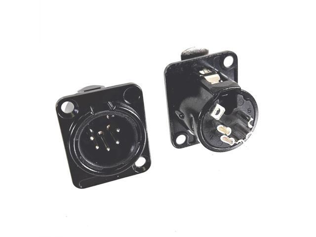 AMERICAN RECORDER Solder Type 4 Pin Female XLR D Type Panel Mount
