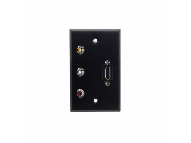 Single Gang HDMI + 3 RCA Stainless Steel Wall Plate