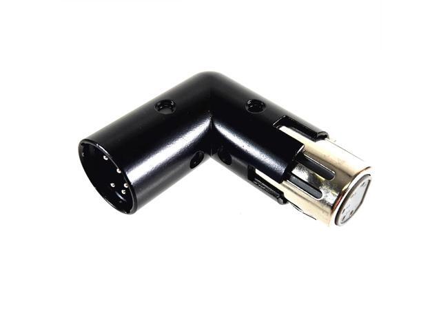 AMERICAN RECORDER 5 Pin XLR (male) to XLR (female) Balanced Right Angle Adapter