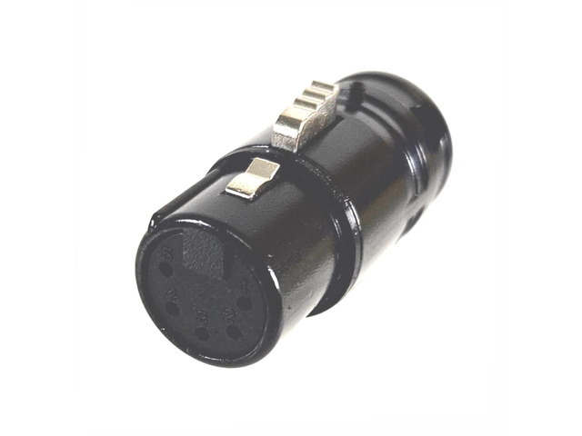 AMERICAN RECORDER Solder Type 5 pin Female XLR Low Profile Connector - Black