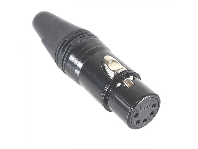 AMERICAN RECODER Solder Type 5 pin Female XLR Connector - Black
