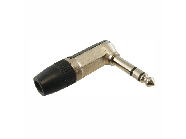 AMERICAN RECORDER Solder Type Right Angle 1/4' Audio TRS Plug - 3 conductor