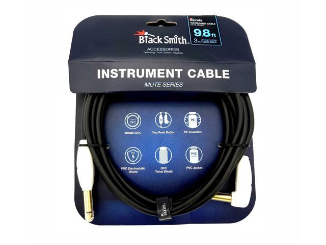 BLACKSMITH - Guitar Cable with Mute Button, straight to right angle