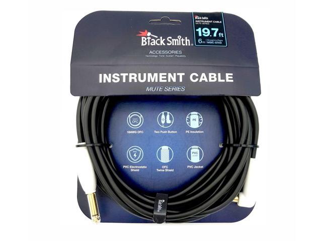 BLACKSMITH - Guitar Cable with Mute Button, straight to right angle