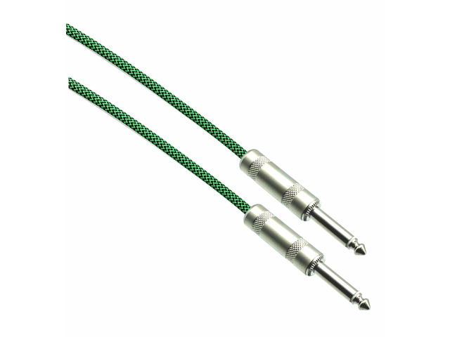 BLACK/NEON GREEN Designer Series Guitar Cables - 1/4' Straight to Straight