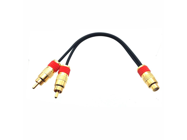 AMERICAN RECORDER RCA Female to Dual RCA Male Y Cable with Metal Ends