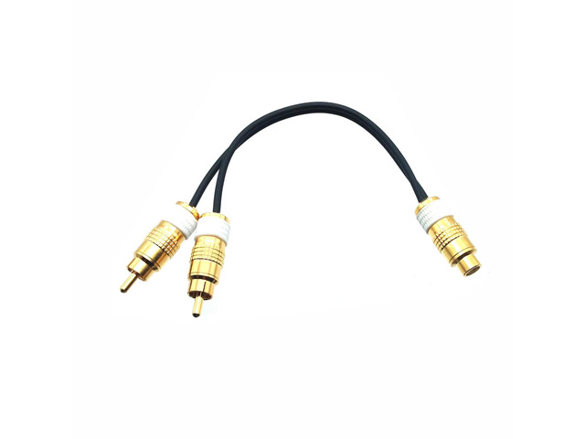 AMERICAN RECORDER RCA Female to Dual RCA Male Y Cable with Metal Ends