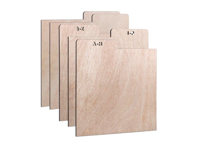 Plywood Vinyl LP Record Divider- Set of 5