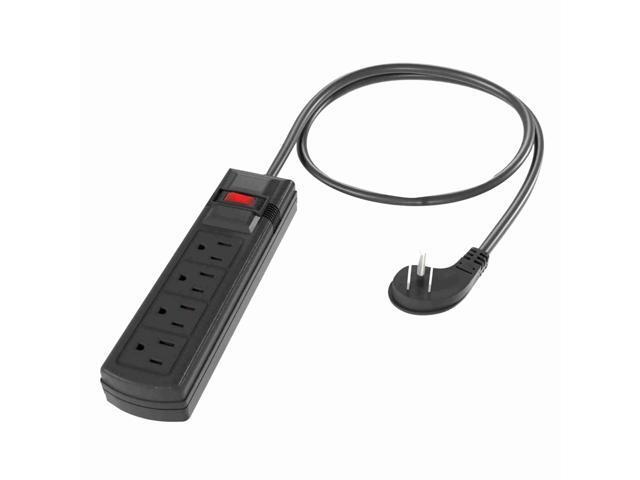 AC 4 Outlets Power Strip With Surge Protector & 45? Thin Plug