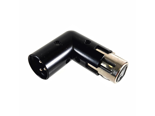 AMERICAN RECORDER 3 Pin XLR (male) to XLR (female) Balanced Right Angle Adapter