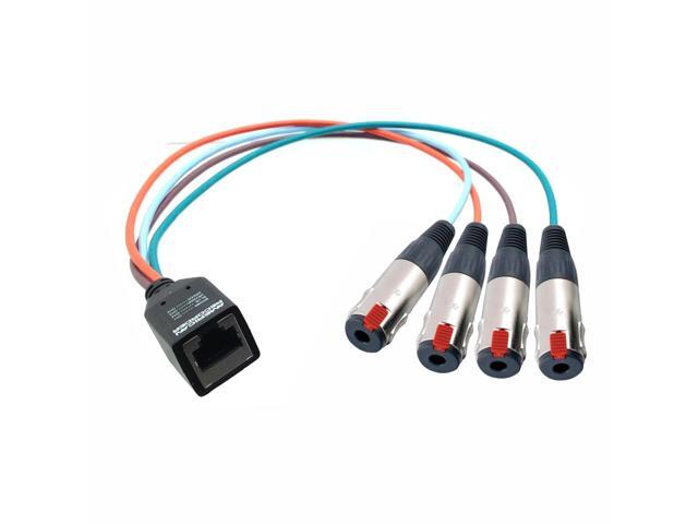 RJ45 Female to 4 each TRS Female Breakout Adapter