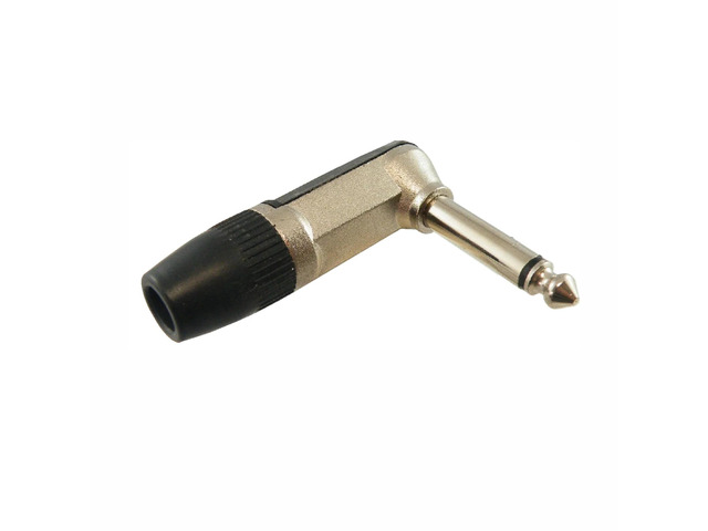 AMERICAN RECORDER Solder Type Right Angle 1/4' TS Connector - 2 conductor