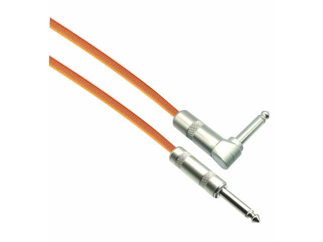 NEON ORANGE Designer Series Guitar Cables Straight to Right Angle